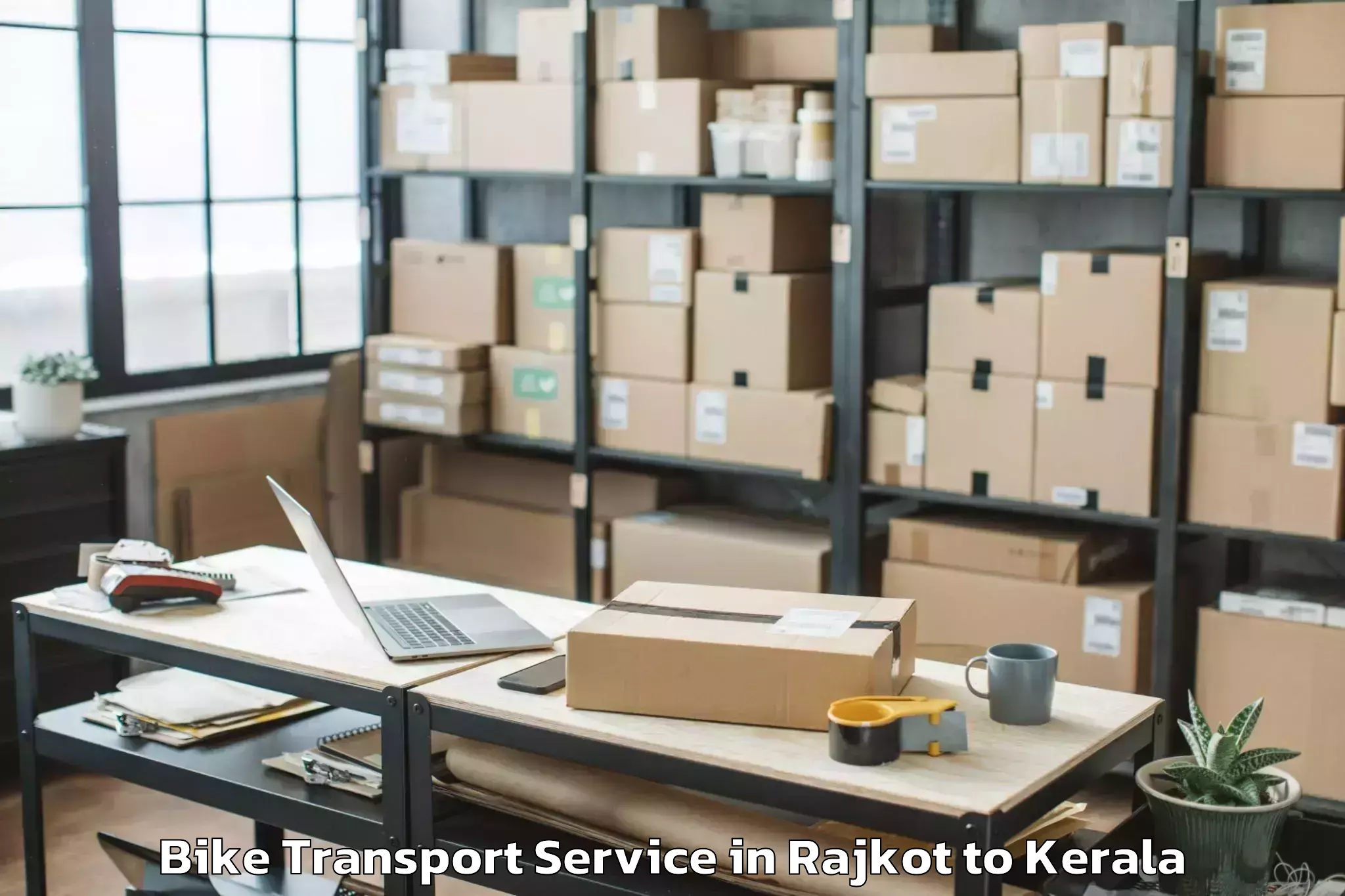 Book Your Rajkot to Kumbalam Bike Transport Today